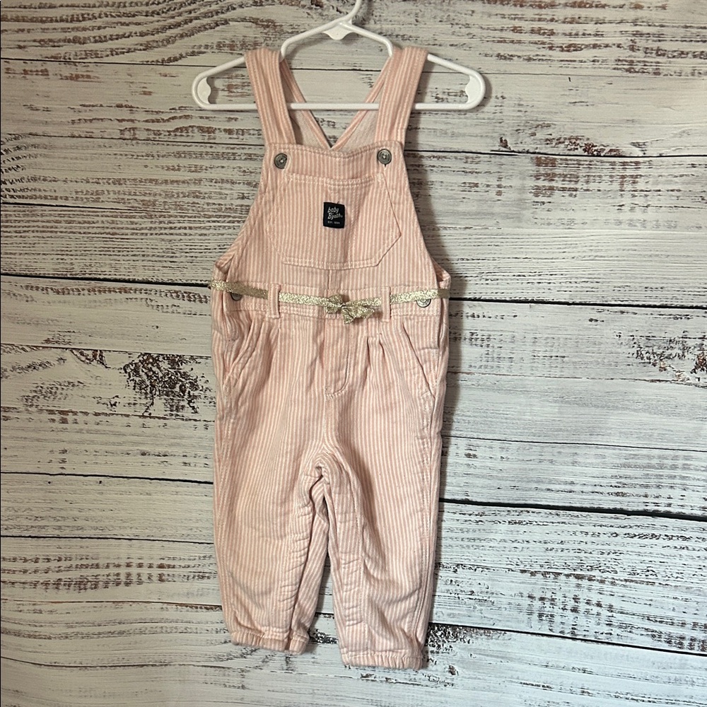 Toddler baby bgosh Pink Striped Overall size 18 months